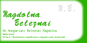 magdolna beleznai business card